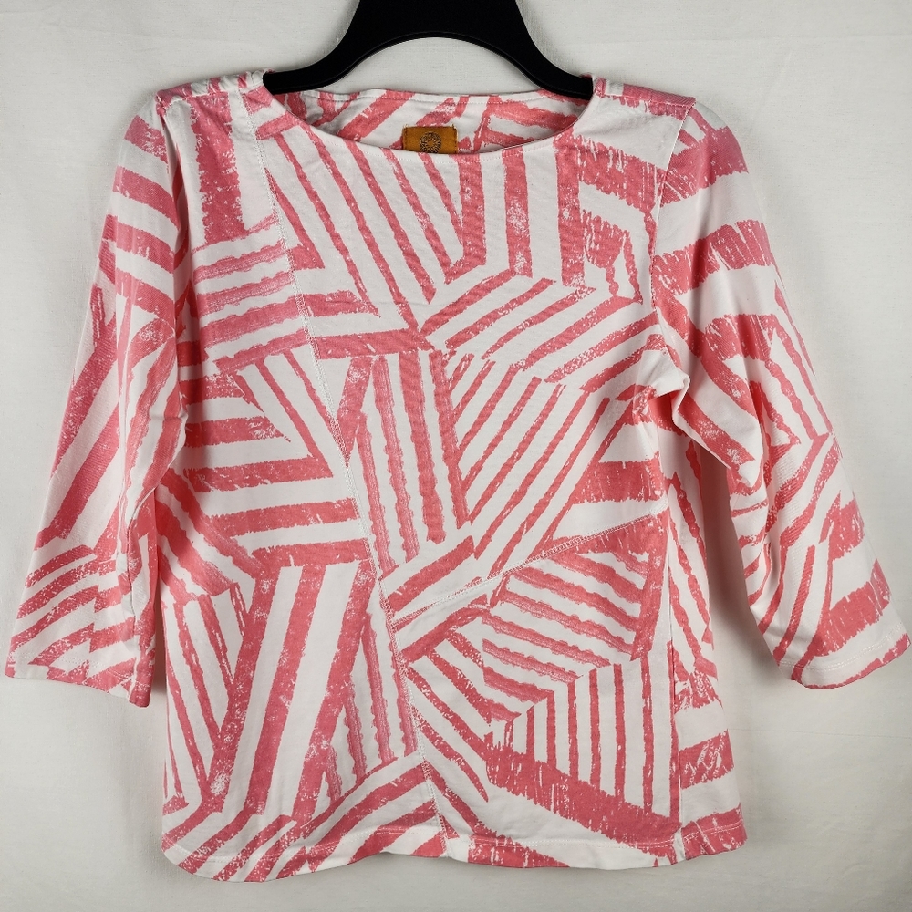 Ruby Rd. Abstract Line Graphic 3/4 Slv Top (S) - image 1